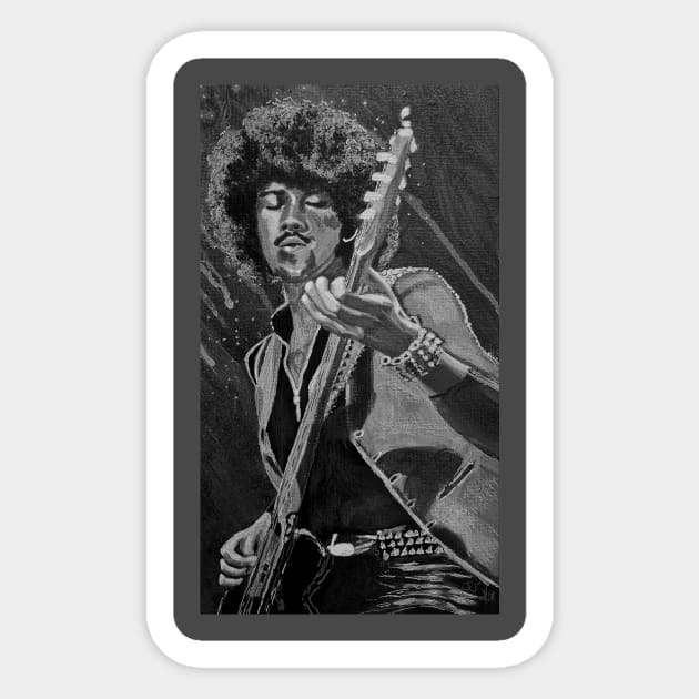 Phil Lynott - Thin Lizzy - monochrome close up Sticker by JackieJames